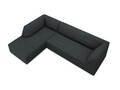 Coltar stanga 4 locuri, Ruby, Micadoni Home, BL, 273x180x69 cm, velur, negru