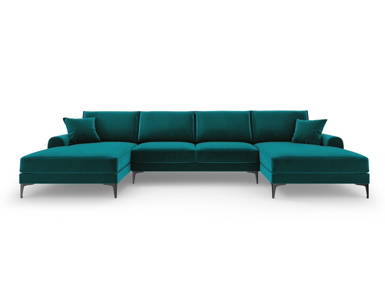 Coltar panoramic, Madara, Mazzini Sofas, 6 locuri, 334x182x90 cm, catifea, turcoaz - 2 | YEO