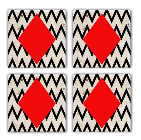 Set suporturi de pahare, Taylor, 366TYR1156, Piatra, 10 x 10 x 1 cm, 4 piese, Multicolor