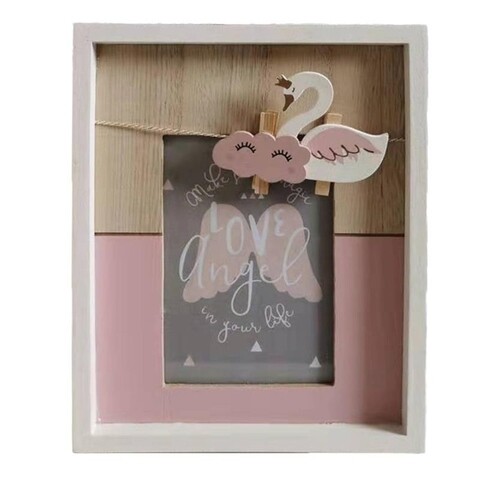 Rama foto Love Angel, InArt, 23 x 18 cm, MDF, roz/natur