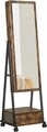 Cabinet bijuterii cu oglinda, Vasagle, 41.5 x 37 x 152.5 cm, MDF/otel, maro rustic