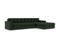 Coltar dreapta 4 locuri, Justin, Micadoni Home, BL, 236x160x72 cm, poliester, verde inchis