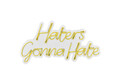 Decoratiune luminoasa LED, Haters Gonna Hate, Benzi flexibile de neon, DC 12 V, Galben