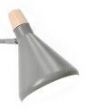 Lampa de masa Brill, Bizzotto, 26.5x15x46 cm, 1 x E14, 25W, otel/lemn de pin, gri