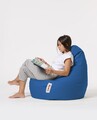 Fotoliu puf, Bean Bag, Ferndale Drop L, 80 x 80 cm, poliester impermeabil, albastru