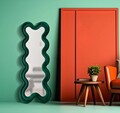 Oglinda decorativa Monica, Mauro Ferretti, 58x160 cm, MDF/poliester, verde