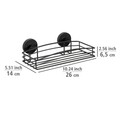 Etajera baie, Wenko, Vacuum-Loc, 26 x 14 x 6.5 cm, inox, negru