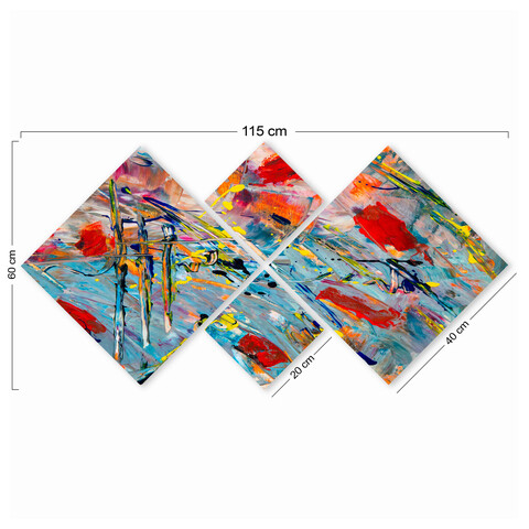 Set 4 tablouri decorative, 4MDF1266808, MDF, Imprimat UV, Multicolor