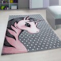 Covor copii Eugene Unicorn, Decorino, 160x230 cm, polipropilena, roz