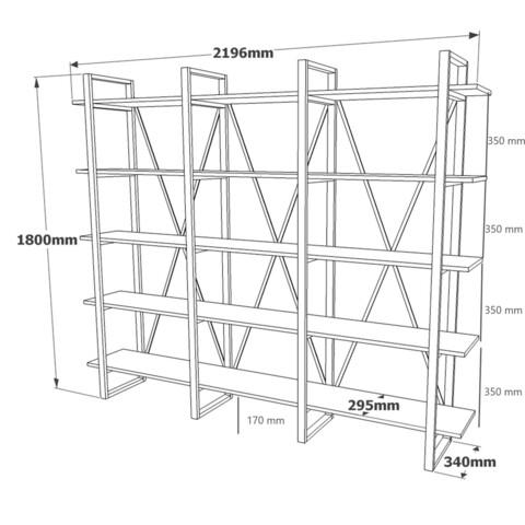 Biblioteca ML4, Locelso, 219.6x34x180 cm, maro