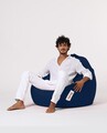 Fotoliu puf, Bean Bag, Ferndale Premium XXL, 115 x 130 cm, poliester impermeabil, albastru inchis