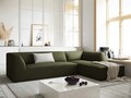 Coltar dreapta 4 locuri, Ruby, Micadoni Home, BL, 273x180x69 cm, velur, verde