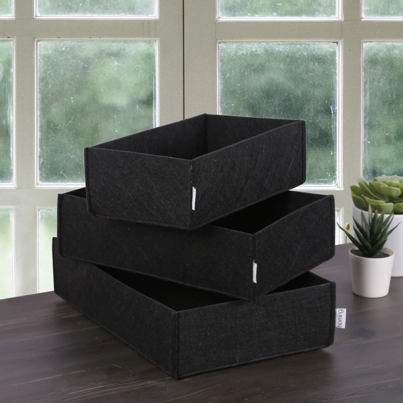 Set 3 Organizatoare De Birou, HMY, Fetru, Negru