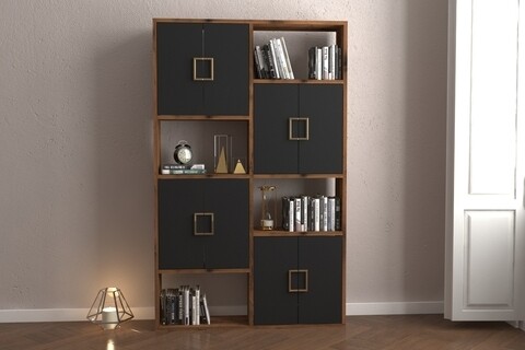 Biblioteca RF.004.004.138, Gauge Concept, 93x22x150 cm, PAL, aluna/negru