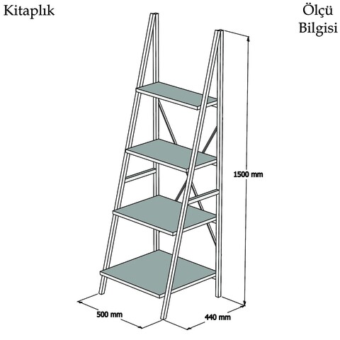 Biblioteca Passi, Puqa Design, 49x25x140 cm, negru