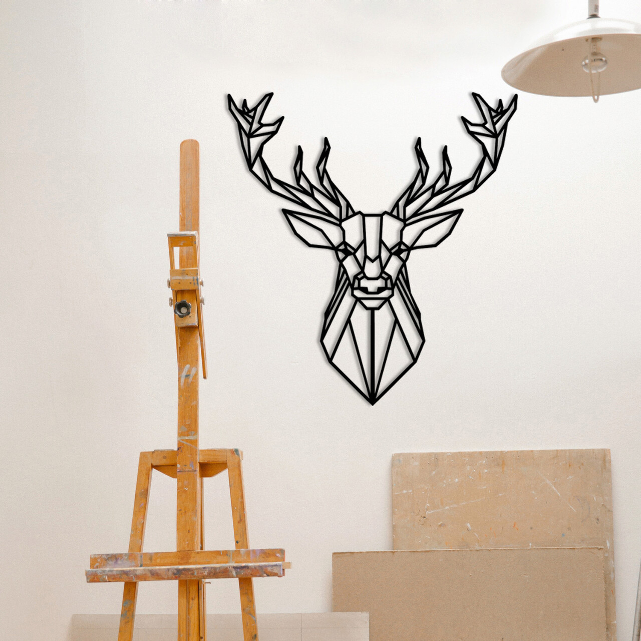 Decoratiune de perete, Deer Metal Decor 2, metal, 60 x 65 cm, negru - 1 | YEO