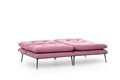 Canapea extensibila Martin Sofabed, Futon, 3 locuri, 180x130 cm, metal, rosu grizzled