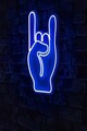 Decoratiune luminoasa LED, Rock N Roll Sign,  Benzi flexibile de neon, DC 12 V, Albastru