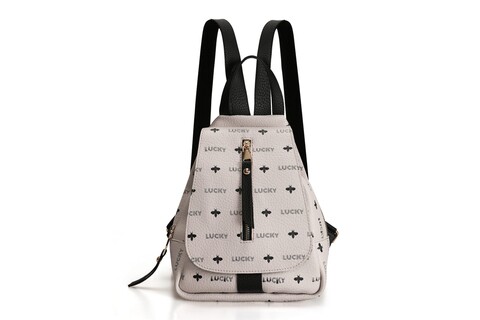 Rucsac, Lucky Bees, 945 White, piele ecologica, alb