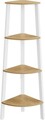 Biblioteca de colt  Ladder, Vasagle, 33.4x33.4x125 cm, PAL/otel, alb/natural