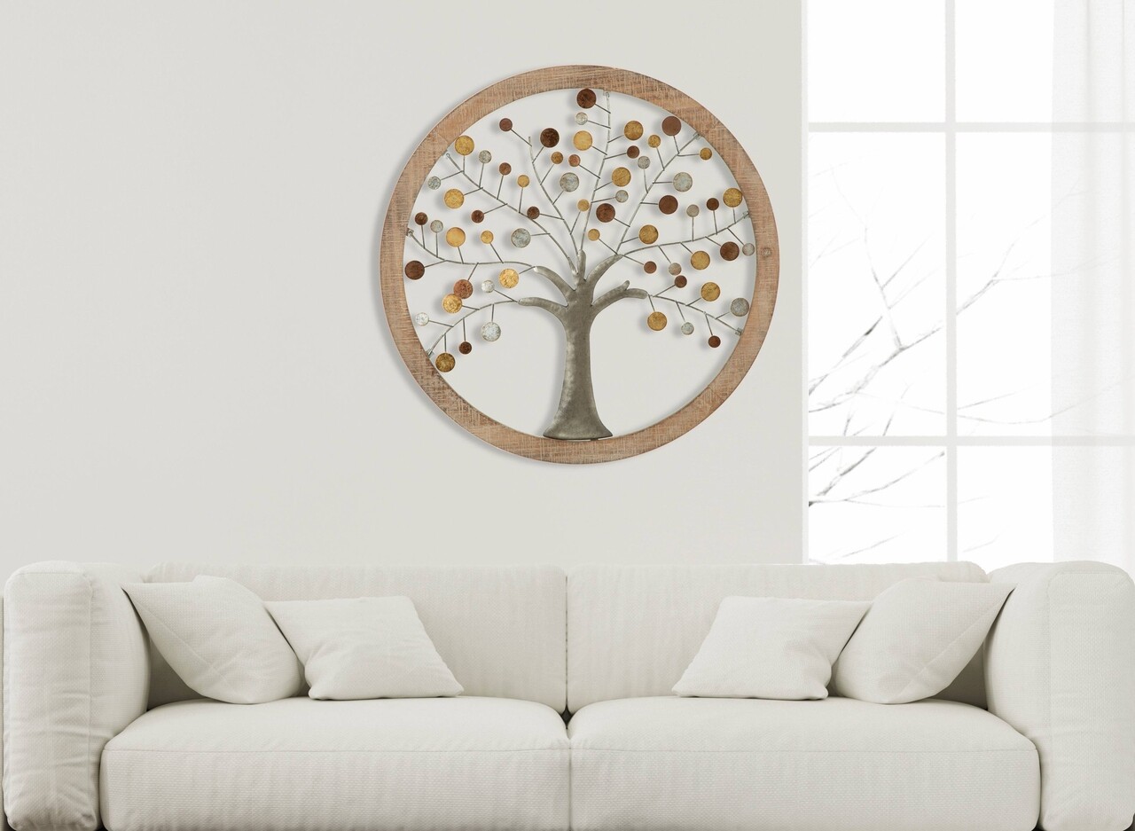 Decoratiune de perete Tree of Life, Mauro Ferretti, 80 cm, fier, multicolor - 1 | YEO