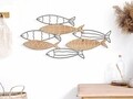 Decoratiune de perete, Mauro Ferretti, Fish, 60 x 2 x 30 cm, fier/mdf, negru/natur