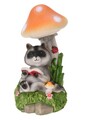 Lampa solara Raccoon reading, 9.5x9.5x19 cm, poliston, multicolor