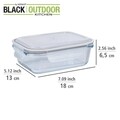 Caserola cu capac, Wenko, Pacu, 0.6 L, 18 x 13 x 6.5 cm, sticla/polipropilena/silicon, transparent