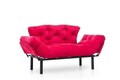 Canapea extensibilă cu 2 locuri, Futon, 859FTN1244, Metal, Fucsia