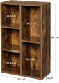 Corp biblioteca, Vasagle, 50x24x80 cm, PAL, maro rustic