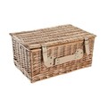 Cos de picnic pentru 4 persoane, DKD Home Decor, 44 x 30 x 22 cm, rachita, natural/verde