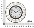 Ceas de perete Oporto Round, Mauro Ferretti, Ø 45 cm, ratan/fier, negru/maro