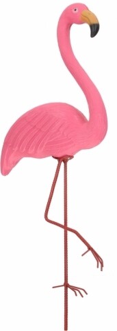 Decoratiune Flamingo, 8.5 x 29 x 62.5 cm, metal si propilena, roz