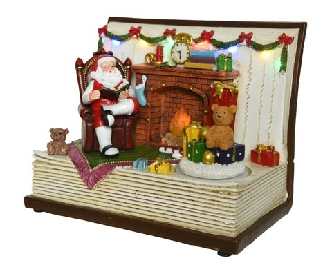 Decoratiune cu lumini si miscare Santa Book, Lumineo, 9 LED-uri, multicolor