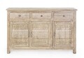 Bufet inferior Mayra, Bizzotto, 135 x 40 x 85 cm, lemn de mango, detalii sculptate manual