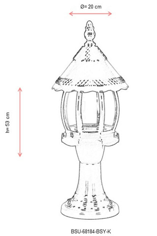 Lampa de exterior, Avonni, 685AVN1224, Plastic ABS, Negru