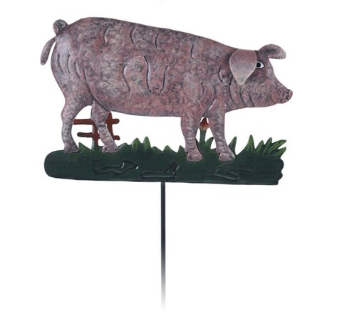 Decoratiune Pig, 20x75 cm, metal, multicolor