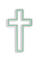 Decoratiune luminoasa LED, Cross Sign, Benzi flexibile de neon, DC 12 V, Verde