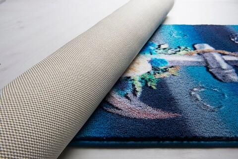 Covoras de baie Romantic Anchor, Confetti, 57x100 cm, bleumarin