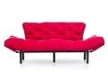 Canapea extensibila Nitta Triple, Futon, 3 locuri, 225x70 cm, metal, fucsia