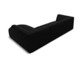 Coltar dreapta 4 locuri, Ruby, Micadoni Home, BL, forma rotunjita, 273x180x69 cm, catifea, negru