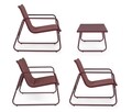 Set mobilier pentru gradina/terasa 4 piese Markus, Bizzotto, otel/textilena 2x1, rosu pepper