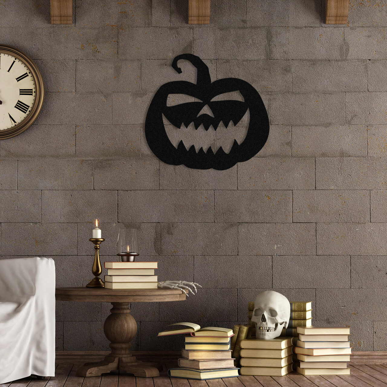 Decoratiune de perete, Halloween 14, Metal, Dimensiune: 53 x 50 cm, Negru - 2 | YEO