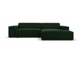 Coltar modular dreapta 3 locuri, Jodie, Micadoni Home, BL, 224x166x70 cm, catifea, verde bottle