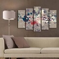 Set 5 tablouri decorative, 5PATK-215, Canvas, 19 x 70 cm, Multicolor