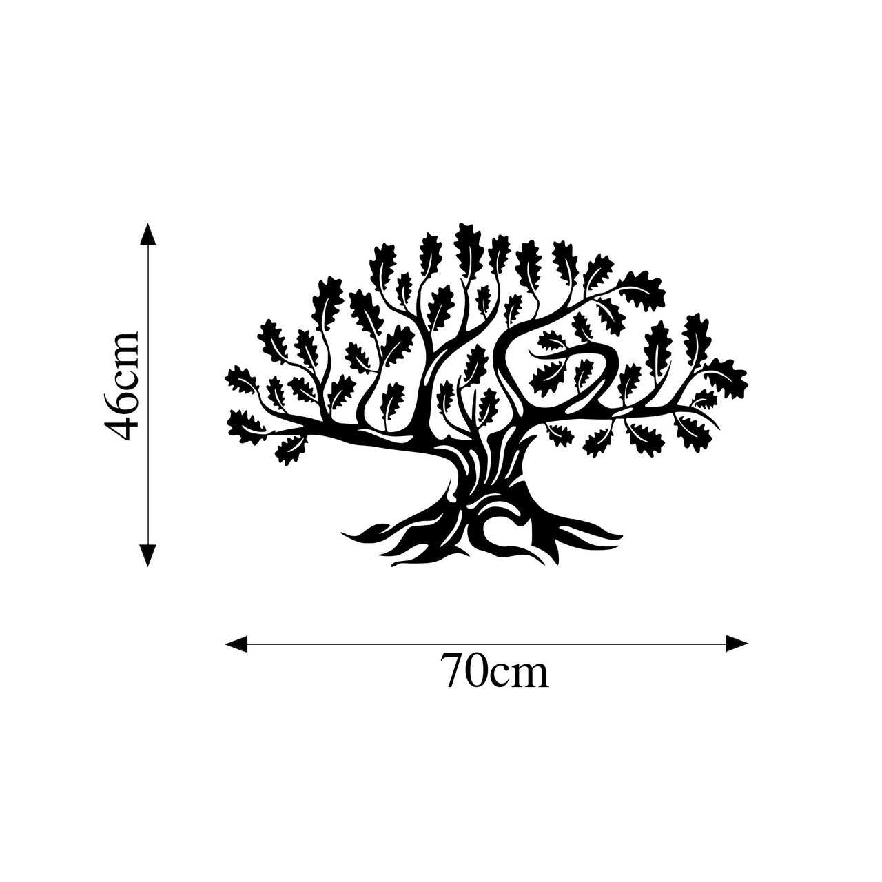 Decoratiune de perete, Monumental Tree, Metal, Dimensiune: 70 x 46 cm, Negru