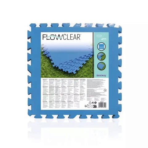 Set 9 placi pentru pardoseala Bestway Puzzle, 50x50 cm, polietilena, albastru