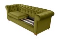 Canapea extensibila Oxford Chesterfield, 88x216x75 cm, 3 locuri, Olive