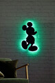 Decoratiune luminoasa LED, Mickey Mouse, MDF, 60 LED-uri, Verde