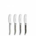 Set 4 cutite pentru unt, Amefa, Lou Laguiole, inox/ABS, argintiu/maro